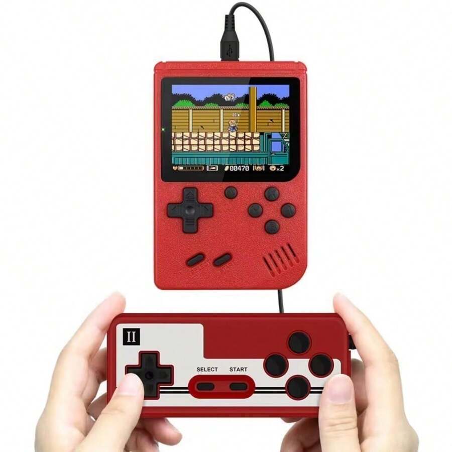 Mini Retro Console With Portable Controller, 400 Classic Games, Compatible With TV Connection, Secondary Controller Included For Two-Player Gaming, USB Rechargeable, Ideal Gift, Video Game With Controller - Multicolor - View 1