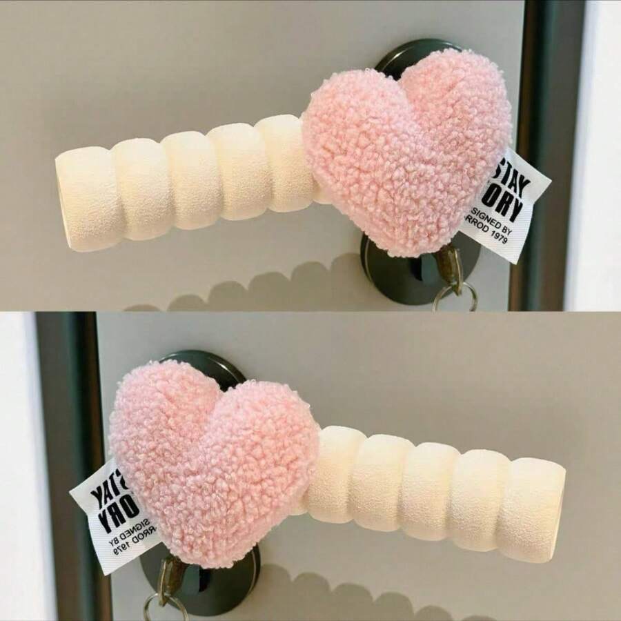 1/2个心形门把手缓冲保护套，柔软舒适，适用于厨房、浴室、卧室，左右门通用，防静电 - 彩色 - 查看 1