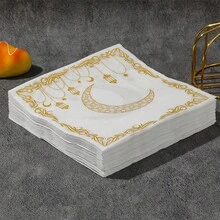 20pcs/Bag Eid Mubarak Dining Table Printed Moon Disposable Napkins 2026 For Home Use Ramadan Mubarak Eid Al Adha Islamic Muslim Party - Multicolor - View 6
