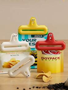 20/10/5件便携式厨房储存食品零食密封袋夹密封夹塑料工具厨房配件 - 彩色 - 查看 8