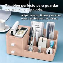 NewOrganizador de Cosméticos Organizador de Maquillaje Makeup Organizer con Cajóns Caja de Almacenamiento para Maquillaje Caja de Cosméticos para Joyería Papelería Labiales Regalo de Mujer Rosa - Rosa - Ver 5