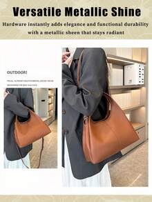 Women's Bucket Bag Tote Handbag, Fashion Minimalist Commuting Elegant High-End Crossbody Bag For Women, Vintage PU Leather Shoulder Bags, Crocodile Underarm Handbags, Artificial Patent Leather Minimalist Bag Crescent Hobo Bag, Versatile Casual Tote Bags, Fashion Crossbody Bag, Luxury Handbag & Purse For Commute, Fall Decor, Travel Essentials, School Supplies, Travel Accessories - Nhiều màu - Xem 4