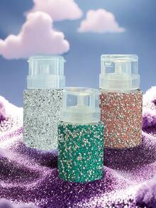 新款镶钻新款满钻卸甲瓶卸甲水洗甲水按压瓶卸妆水按压瓶卸妆液乳液水灌装空瓶旅行便携瓶 - 彩色 - 查看 16