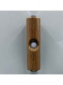 新款磁吸式壁灯，可充电夜灯，带智能运动传感器，自粘式山坡双猫眼氛围灯，适用于楼梯、室内、室外、阳台 - 1件裝壁燈木紋色七彩漸層RGB - 查看 4
