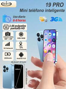 SERVO 19pro Mini Smartphone Android 10.0 RAM 2GB ROM 16GB Tarjeta Dual 3.88-Pulgadas Pantalla 3G WCDMA Smartphone - Azul - Ver 12