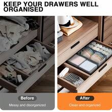 Foldable Baby Organizers And Storage & Dresser Organizer For Bedroom, Drawer Organizer Clothes,Closet - Nursery Organization Dresser Dividers For Underwear, Sock, Bib,Etc. - Grey - View 7