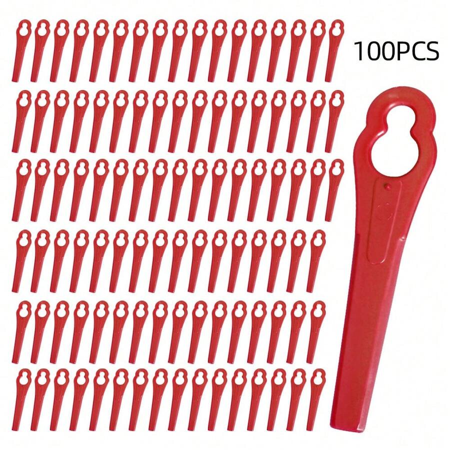 10/30/100pcs Lawn Mower Replacement Blade, Plastic Gourd Shaped Blades For Patio Lawn Garden Lawn Mower, Garden Lawn Trimmer Mower Accessories Tools