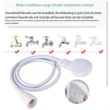 1 Piece Portable Handheld Faucet Sprayer, Ergonomic Design - Easy To Install Faucet Adapter, Shower Head Filtro De Ducha For Shampooing And Pet Bathing, Durable ABS Material, Great For Home, Travel And RV Use, White With Yellow Accents, Compact And Lightweight Bathroom Accessory, Travel Essentials | Ergonomic Sprayer | Lightweight Sprayer - 白色 - 查看 9