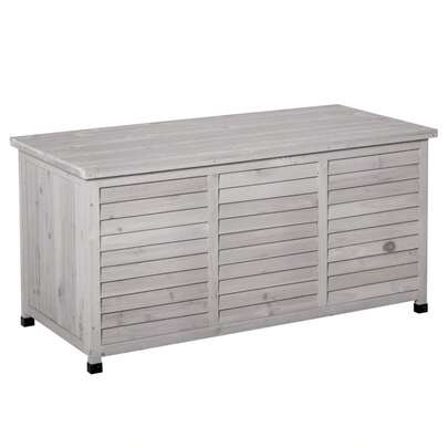 Outsunny Garden Storage Cabinet, Appliance Cabinet, Waterproof, Made Of Pine Wood, Large Permanent Storage Space, 127 X 56 X 60 Cm, Grey, On Site