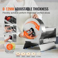 Electric Vegetable Slicer, 0-0.5"/0-12mm Thickness Adjustable Commercial Slicer Machine, Convertible To Manual, Stainless Steel Food Cutter Slicing Machine, For Potato, Lemon, Tomato, Apple - Silver - View 2