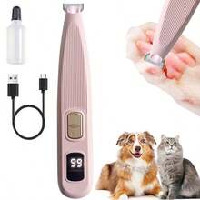 2款LED数码显示宠物电动脚毛修剪器，宽刀片带照明，适用于修剪宠物细毛 - 彩色 - 查看 17