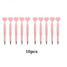 6/10/14/20/30支装粉色心形旋转圆珠笔，适用于学校/办公用品、书写工具、婚礼签名、感恩节和万圣节婚礼、情人节礼物、优雅书写工具