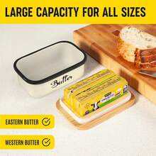 Butterdose mit Deckel, Metall Butterdose, Küchenutensilien, doppelte Silikondichtung, Retro Küchendekoration - Verschiedenfarbig - Übersicht 5