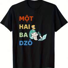 Vietnam Viet Vietnamese Mot Hai Ba Dzo One Two Three Cheers T-Shirt2 - 黑色 - 查看 1