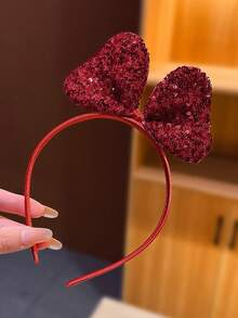 1pc Red Oversized Bow Headband, Cute Hair Accessory For Girls - Red - View 6