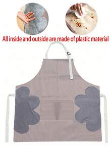 1pc Adjustable Printed Apron, Plastic Material, Water-Resistant Apron, Cooking Kitchen Restaurant Apron For Women, Men, Chef, Barbecue, DIY Crafts, Outdoor Use - Multicolor - View 16