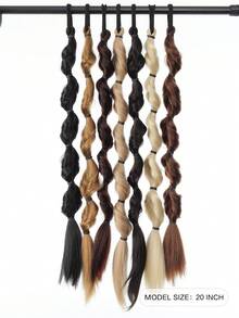 1pc 20 Inch Ponytail Wig Female Bubble Braid Natural Dye Twist Braid Tie-Up Dreadlocks1 Double Ponytail Lantern Braid - Multicolor - View 7