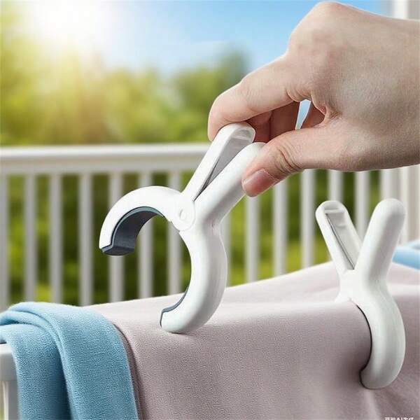 10/20pcs Heavy Duty Clothespins - Large Non-Slip Laundry Clips With Sturdy Plastic/Metal Feel Hooks, Indoor/Outdoor Use Without Damage, Ideal For Rain, Snow, Wind - Home, Camping, Travel, Sheets, Blankets