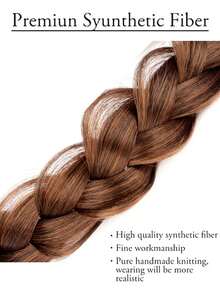 Crimp And Fluffy Braided Headband 3 Strands Synthetic Hair Braid Fashion Chunky Wide Thick Elastic Braid Headbands 14inch