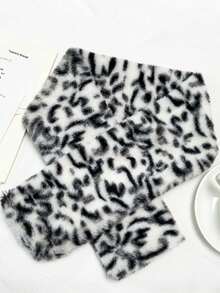 女士加厚抓绒围巾，冬季保暖，纯色抓绒围脖，可爱毛绒围巾，适合女孩、学生和成人，不掉毛，交叉式保暖围巾，颈部和领口保暖围巾