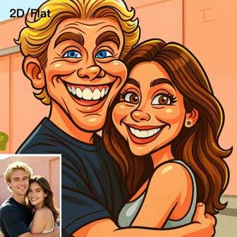 Personalisiertes Cartoon-Porträt, ohne Rahmen/mit Rahmenoptionen, Leinwand, leuchtende Farben, einzigartiges Geschenk für Wohndekoration, perfekt für Weihnachten & Valentinstag, ideal für Raumdekoration