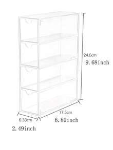 A Transparent, Four-Drawer High-End Luxury Eyeglasses, Sunglasses, And Accessories Storage Box, Suitable For Dressing Table Storage (Stackable). This Drawer-Style Storage Box Is Ideal For Organizing Sunglasses, Eyeglasses, Watches, Jewelry, Cosmetics, Accessories, And Other Items. It Is Scratch-Resistant. The Sunglasses Storage Box Is Made Of Acrylic With A Transparent Frame And Features Four Drawers. Suitable For Both Men And Women, It Can Store Eyeglasses, Jewelry, Watches, Etc. - 彩色 - 查看 2