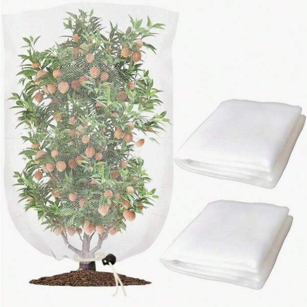 Bolsa de Proteção Vegetal Versátil - Barreira Anti-Pássaro e Praga para Árvores, Vegetais, Morangos, Uvas | Design de Corda de Puxar Fácil | Material PP Durável | Rede de Proteção de Insetos de Jardim Branca e Grande para Proteger Plantas de Insetos, Rede de Proteção para Árvores Frutíferas e Vegetais - Rede de Proteção contra Insetos e Cigarras (Entrega Aleatória de Estilos)