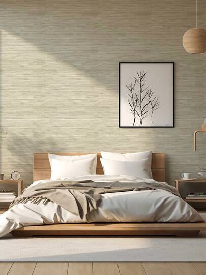 1 Rolls Thickened PVC Waterproof Peel And Stick Wallpaper, Self-Adhesive Minimalist Woven Texture Home Decoration Wallpaper For Bathroom Living Room Bedroom Kitchen, DIY Furniture Cabinet Renovation Self-Adhesive Wallpape