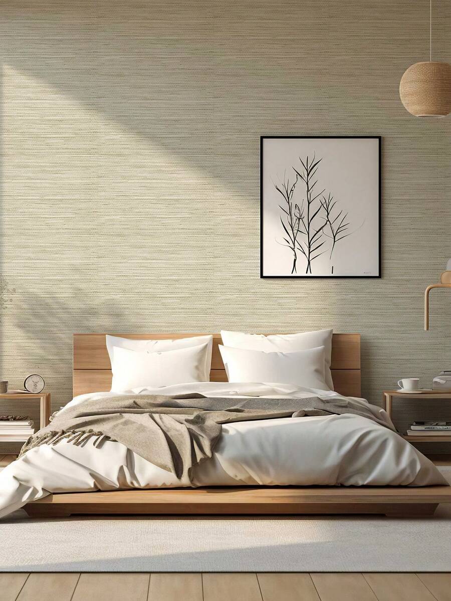 1卷加厚PVC防水自粘墙纸，简约编织纹理家居装饰墙纸，适用于浴室、客厅、卧室、厨房，DIY家具橱柜翻新自粘墙纸