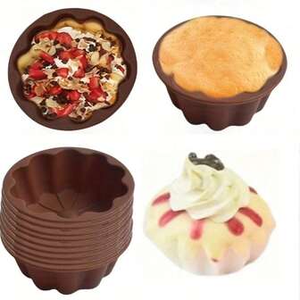 12/4 st mångsidiga silikonformar perfekta för kakor, muffins, efterrätter och mer - lätt att lossa, värmebeständiga, mat - köksredskap viktiga bakverktyg för hemmabagare