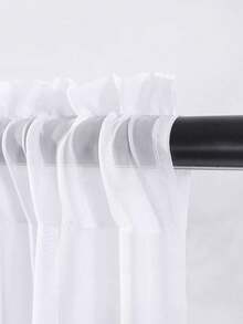 1pc Solid Color Sheer Curtain, Transparent Half Window Curtain, Filtering Sunshade Curtain With Rod Pocket, Suitable For Kitchen, Bathroom, Cafe Decoration, 100% Polyester Fabric Lightweight Transparent Voile, Suitable For Daily And Home Scenes - Multicolor - View 10
