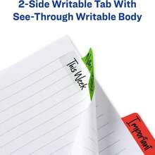Avery Margin Ultra Tabs, 25" X 1", 2-Side Writable, Assorted Colors, 24 Repositionable Page Tabs (74768) - ColorA - 查看 5