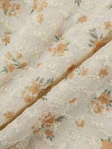 ii Casual Elegant Lace Patchwork Print Blouse Spring - Apricot - View 10