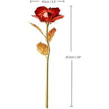 24K Gold Foil Artificial Rose, Artificial Rose Gift For Her, Comes With Luxury Gift Box, Great Gift Idea For Valentine's Day, Mother's Day, Birthday, Anniversary (Gold/Red) - Multicolor - View 5