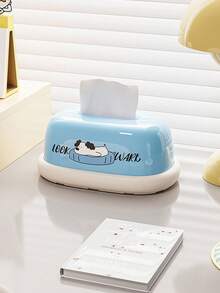 1pc Tissue Box/Napkin Holder, Cute Spring-Loaded Tissue Box For Living Room, Home Use, Creative Desktop Tissue Box - Multicolor - View 4