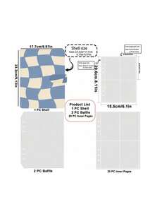 1pc Minimalist Blue Twisted Checkerboard Pattern A5 PU Leather Photo Album, With 20 Pages And 80 Pockets, Suitable For Organizing Photos, Family, Pets, Anniversaries, Graduations, Weddings, Idols, Fujifilm, Gift Albums - Multicolor - View 7