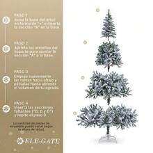 ELE-GATE Árbol de Navidad Artificial Verde Nevado con Base Metálica 1.50m, 1.80m y 2.10m - 180CM - Ver 4