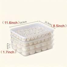 3pcs Leak-Proof Storage Containers With Lids, Hand Washable, Suitable For Dumplings, Pasta, Meat, And Vegetables - Refrigerator Freezer , Airtight, And Leak-Proof Container For Long-Term Preservation - Multicolor - View 4