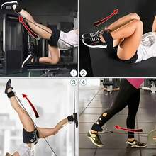 Ankle Straps For Leg & Glute Training - Adjustable Foot Loops , Effective For Resistance Band & Gym Machine Workouts - Black - View 2