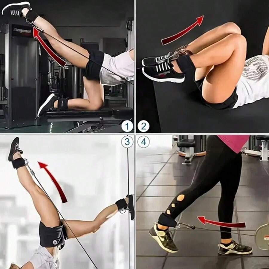 Ankle Straps For Leg & Glute Training - Adjustable Foot Loops , Effective For Resistance Band & Gym Machine Workouts
