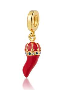 1颗闪亮镀金吊坠珠，适用于原装蛇骨项链，也可用于DIY 925银饰制作，女士珠宝礼物，送给女孩/女儿的礼物 - 金色 - 查看 11