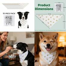 Dog Bandana 15 Pcs Disposable Dog Bibs Soft Waterproof Travel Feeding Bib Cute Little Bear Pet Bandanas For Small Medium Large Dogs - Yellow - View 8