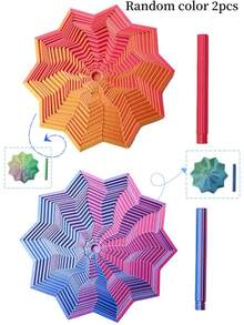 3D Printed Carrot Polygon Spiral Tower With Handle, Visual Illusion Toy, Magic Rainbow Carrot Tower, Adult Stress Relief Creative Decor, Multi-Color Changeable, Smooth Pulling, Office & Leisure Stress Relief Gadget, Combining Visual Enjoyment And Stress Relief Function, Personalized Item - Multicolor - View 12