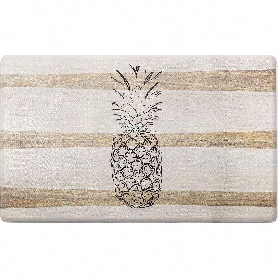 SoHome Cozy Living AntiFatigue Kitchen Mat Kitchen Mats Rug for Floor Farmhouse ThemedNon Slip Stain Resistant Easy Clean 1 2 Inch Thick Comfort Chef Mat 18" x 55" Pineapple - Piña - Ver 1