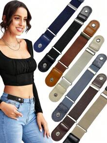 2PCS Elastic Waistband Is Simple And Adjustable In Length, Convenient And Practical. Joker PU Leather Slouchy Elastic Waistband Is Suitable For Daily Wear - Color - View 12