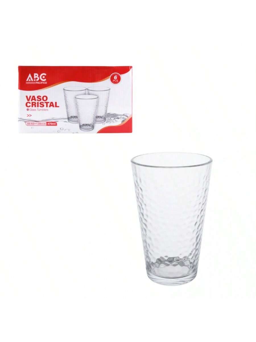 Vasos de vidrio de 470 ml, 6 unidades