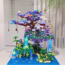 5000+片紫色樱花花屋积木，2025新款成人拼装娃娃桃花池复合拼图，高难度大型拼图，万圣节/圣诞节/新年/生日礼物（不含电源） - 彩色 - 查看 7