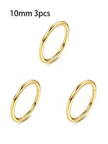 1Pc Unisex Gold Stainless Steel Piercing Ring - Open/Seamless Design For Nose, Ear, Navel & Lip, Fashion Body Jewelry