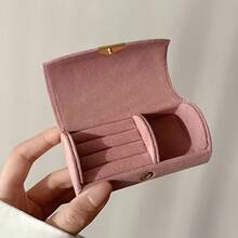 1 Luxurious Velvet Jewelry Storage Box, For Women - Compact Travel-Friendly Design, Anti-Fading Ring Storage, Perfect Birthday Gift, Mother's Day And Valentine's Day, Jewelry Box, Jewelry Box - Multicolor - View 1