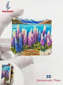 1个新西兰3D立体冰箱贴，展现蒂卡波湖和雪山美景，高浮雕风景装饰，创意家居装饰，旅行纪念品，独特旅行收藏礼品 - 彩色 - 查看 6